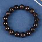 Men's & Women's Natural Wood Buddhist Prayer Beads Bracelet - Brown & Black Chinese Style Lucky Charm Rosary with Red Cap & Beads, Smooth Spherical Beads for Meditation, Spiritual Practice, Casual Attire - Durable Natural Wood Material,
