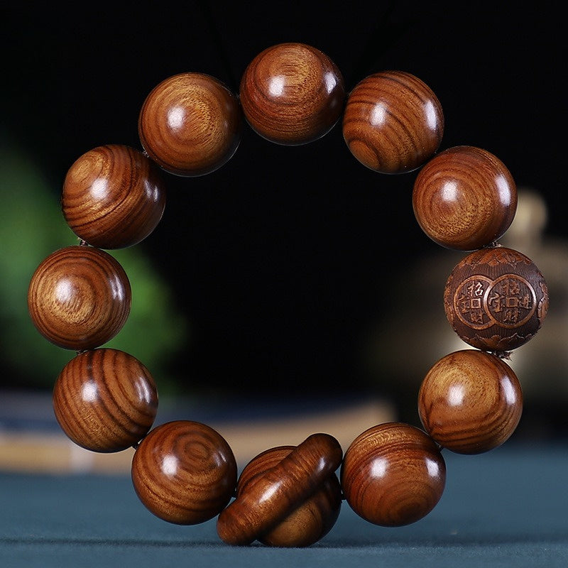 Ethnic Style Bracelet Bead Good Luck Bracelet for Men And Women, Golden Star Bead Bracelet, Rosary Wooden Bracelet, Positive Bracelet, Meditation Accessory, Ethnic Design, Traditional Jewelry, Natural Material, Durable Wood, Beaded Bracelet, Spiritual Bra