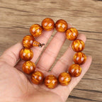 Men'S Prayer Beads - Glossy Brown Wooden Rosary with Smooth Beads, Spiritual Jewelry for Meditation