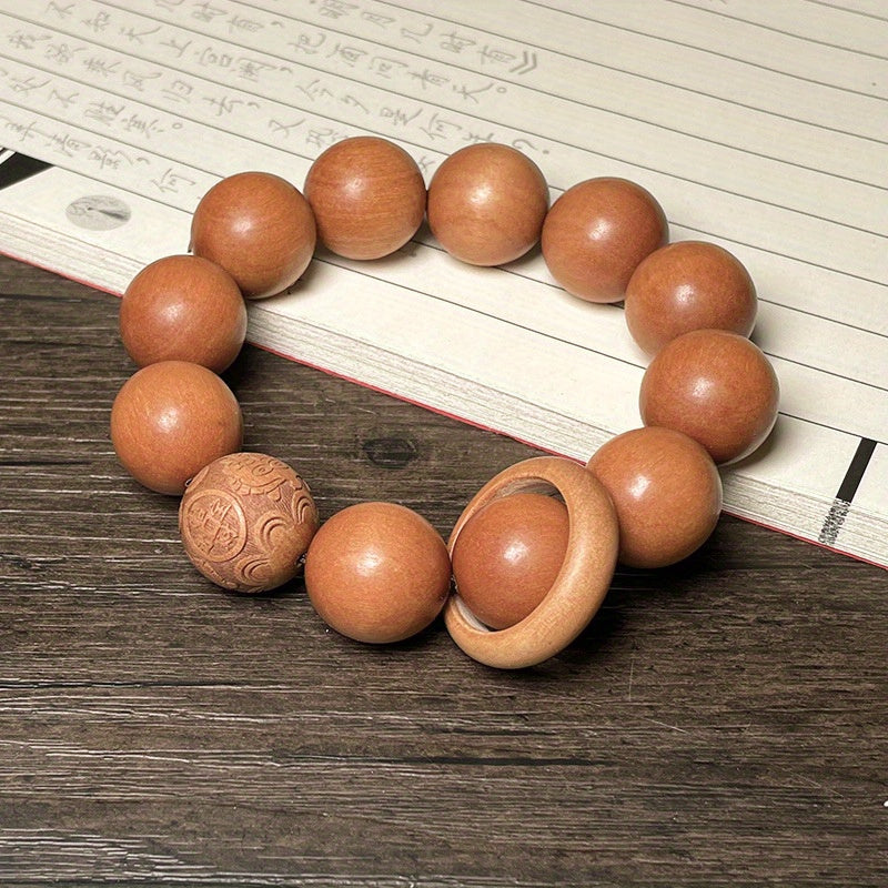Ethnic Style Bracelet Bead Good Luck Bracelet for Men And Women, Golden Star Bead Bracelet, Rosary Wooden Bracelet, Positive Bracelet, Meditation Accessory, Ethnic Design, Traditional Jewelry, Natural Material, Durable Wood, Beaded Bracelet, Spiritual Bra