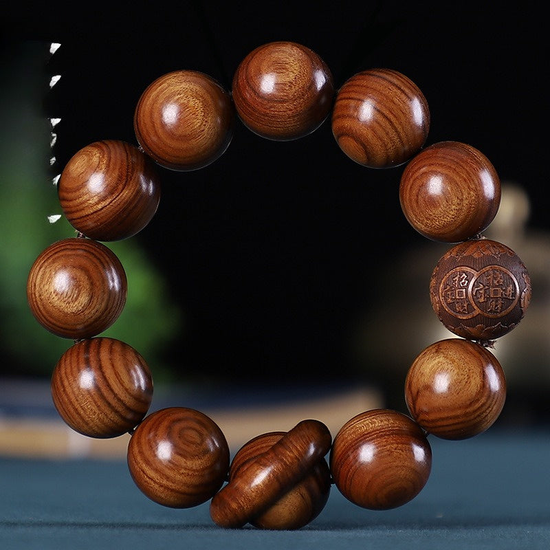Ethnic Style Bracelet Bead Good Luck Bracelet for Men And Women, Golden Star Bead Bracelet, Rosary Wooden Bracelet, Positive Bracelet, Meditation Accessory, Ethnic Design, Traditional Jewelry, Natural Material, Durable Wood, Beaded Bracelet, Spiritual Bra