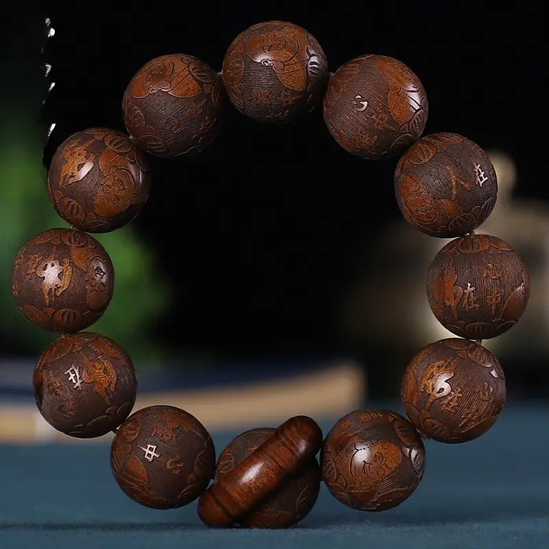 Ethnic Style Bracelet Bead Good Luck Bracelet for Men And Women, Golden Star Bead Bracelet, Rosary Wooden Bracelet, Positive Bracelet, Meditation Accessory, Ethnic Design, Traditional Jewelry, Natural Material, Durable Wood, Beaded Bracelet, Spiritual Bra