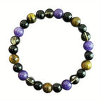 Men'S Bohemian Bracelet - Natural Tiger'S Eye Stone, & Obsidian Beads - Protection Jewelry for Negative