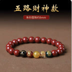 Chinese New Year Five-Year Prosperity God of Wealth Bracelet - Dragon Year Transfer, Imitation Cinnabar & Horse Design, Unisex Jewelry for Men and Women, Red Bead Accents, Symbol of Good Fortune and Wealth, Cultural Accessory