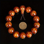 Men'S Prayer Beads - Glossy Brown Wooden Rosary with Smooth Beads, Spiritual Jewelry for Meditation
