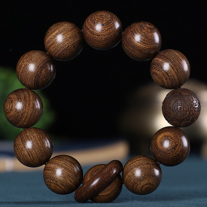 Ethnic Style Bracelet Bead Good Luck Bracelet for Men And Women, Golden Star Bead Bracelet, Rosary Wooden Bracelet, Positive Bracelet, Meditation Accessory, Ethnic Design, Traditional Jewelry, Natural Material, Durable Wood, Beaded Bracelet, Spiritual Bra