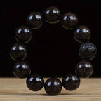 Men's & Women's Natural Wood Buddhist Prayer Beads Bracelet - Brown & Black Chinese Style Lucky Charm Rosary with Red Cap & Beads, Smooth Spherical Beads for Meditation, Spiritual Practice, Casual Attire - Durable Natural Wood Material,