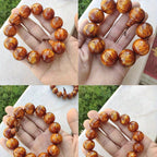 Men'S Prayer Beads - Glossy Brown Wooden Rosary with Smooth Beads, Spiritual Jewelry for Meditation