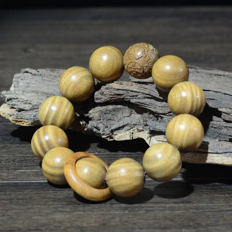 Ethnic Style Bracelet Bead Good Luck Bracelet for Men And Women, Golden Star Bead Bracelet, Rosary Wooden Bracelet, Positive Bracelet, Meditation Accessory, Ethnic Design, Traditional Jewelry, Natural Material, Durable Wood, Beaded Bracelet, Spiritual Bra