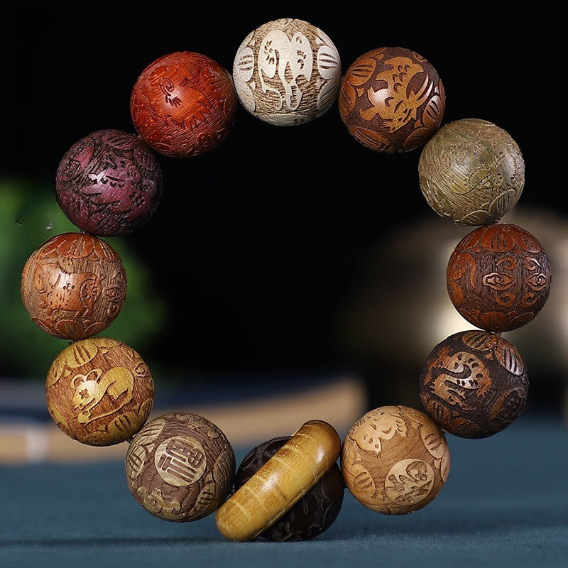 Ethnic Style Bracelet Bead Good Luck Bracelet for Men And Women, Golden Star Bead Bracelet, Rosary Wooden Bracelet, Positive Bracelet, Meditation Accessory, Ethnic Design, Traditional Jewelry, Natural Material, Durable Wood, Beaded Bracelet, Spiritual Bra