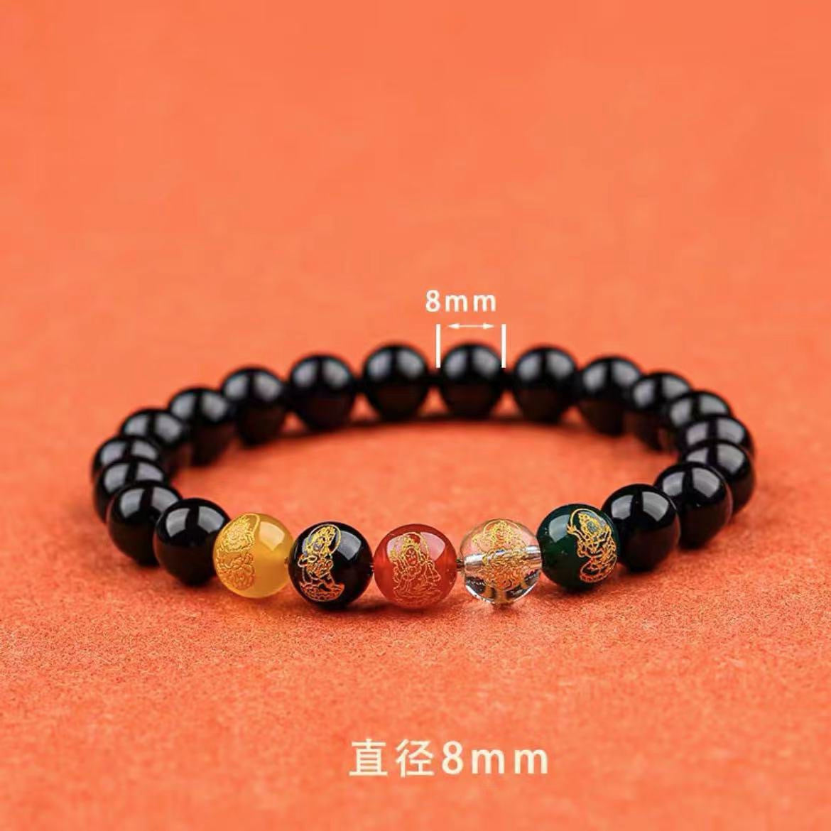 Chinese New Year Five-Year Prosperity God of Wealth Bracelet - Dragon Year Transfer, Imitation Cinnabar & Horse Design, Unisex Jewelry for Men and Women, Red Bead Accents, Symbol of Good Fortune and Wealth, Cultural Accessory