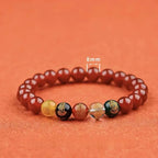 Chinese New Year Five-Year Prosperity God of Wealth Bracelet - Dragon Year Transfer, Imitation Cinnabar & Horse Design, Unisex Jewelry for Men and Women, Red Bead Accents, Symbol of Good Fortune and Wealth, Cultural Accessory