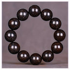 Men's & Women's Natural Wood Buddhist Prayer Beads Bracelet - Brown & Black Chinese Style Lucky Charm Rosary with Red Cap & Beads, Smooth Spherical Beads for Meditation, Spiritual Practice, Casual Attire - Durable Natural Wood Material,